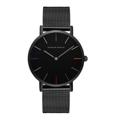 Japan Quartz Movement High Quality 36mm Hannah Martin Women Stainless Steel Mesh Rose Gold Waterproof Ladies Watch