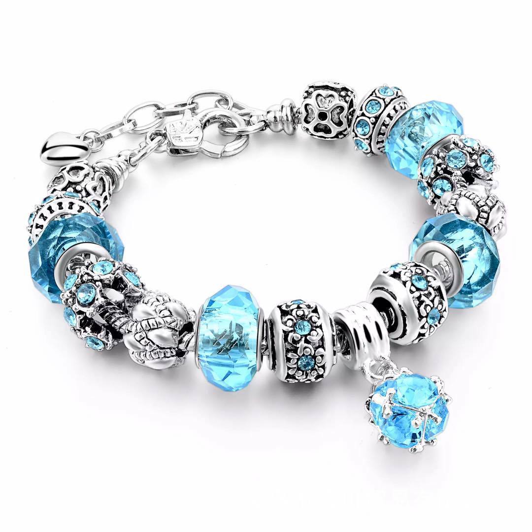 Crystal Beads Bracelets & Bangles Snake Chain Charm Bracelets For Women Jewellery