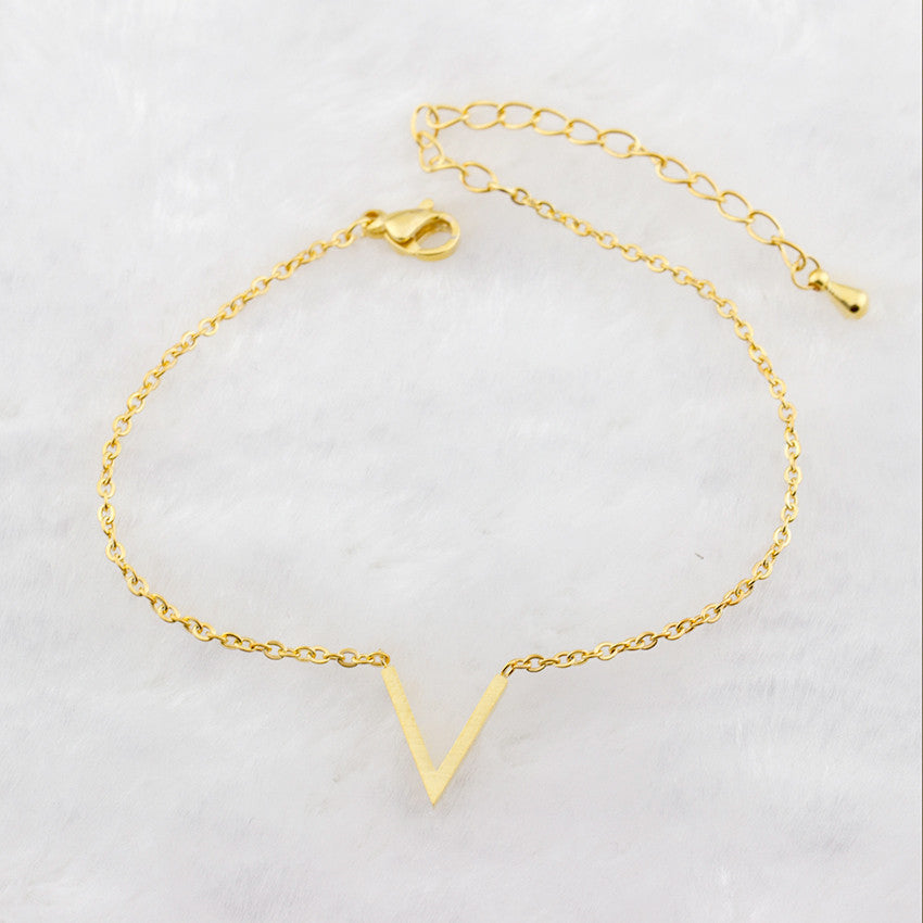 V Bracelets For Women Stainless Steel Chain