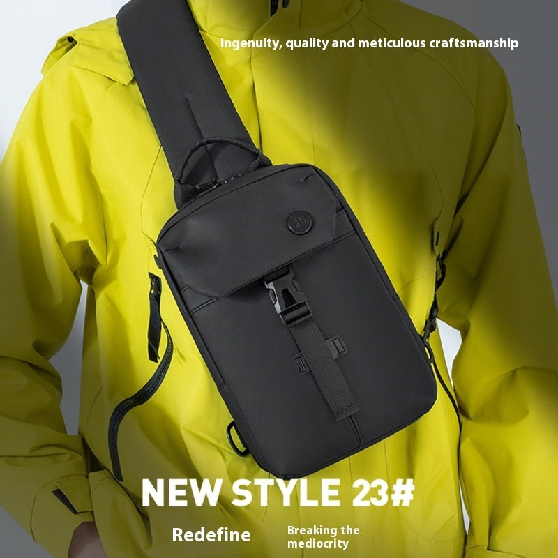 Men's Casual Backpack Large Capacity Shoulder Trendy Simple Design Practical Slanted Chest Bag