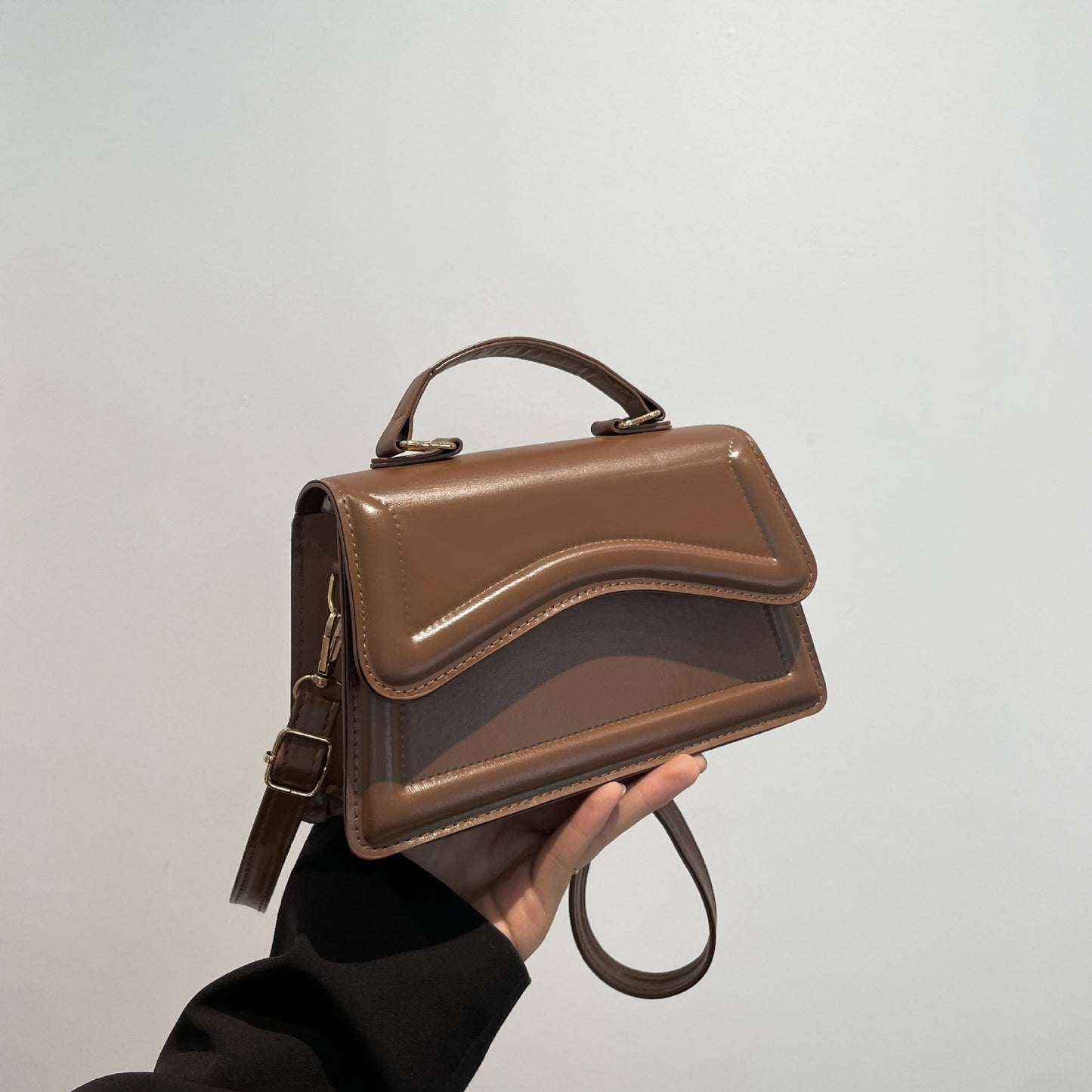 Colorful Shoulder Messenger Bag Stylish Good Texture Solid Color Women's