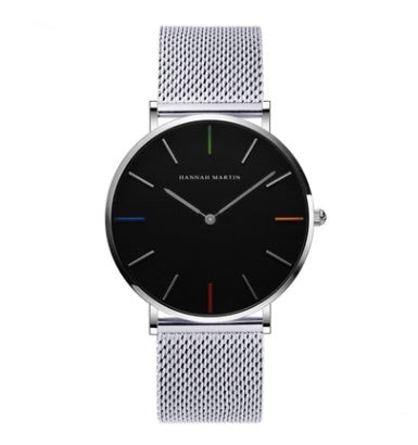 Japan Quartz Movement High Quality 36mm Hannah Martin Women Stainless Steel Mesh Rose Gold Waterproof Ladies Watch