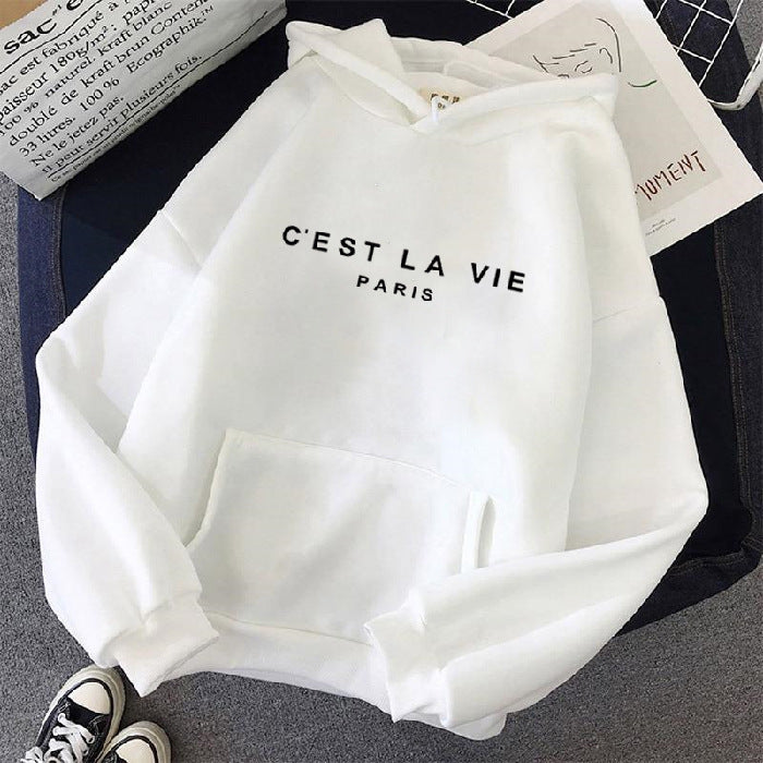 Women's Letter Printed Hoodie Coat