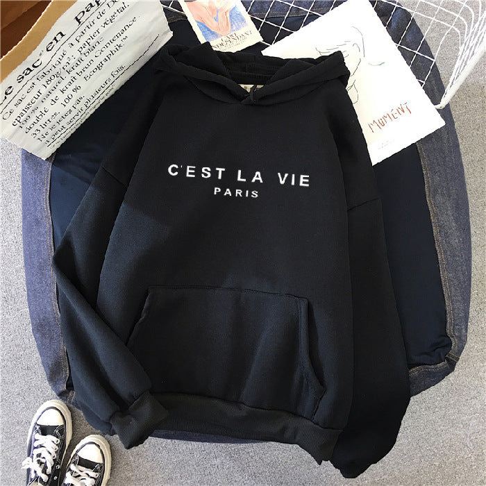 Women's Letter Printed Hoodie Coat