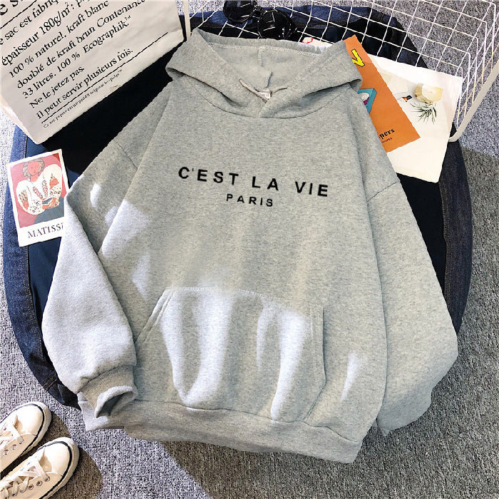 Women's Letter Printed Hoodie Coat