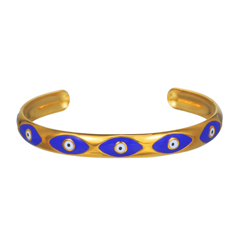 INS Style Fashion Retro Titanium Steel Open-ended Bracelet