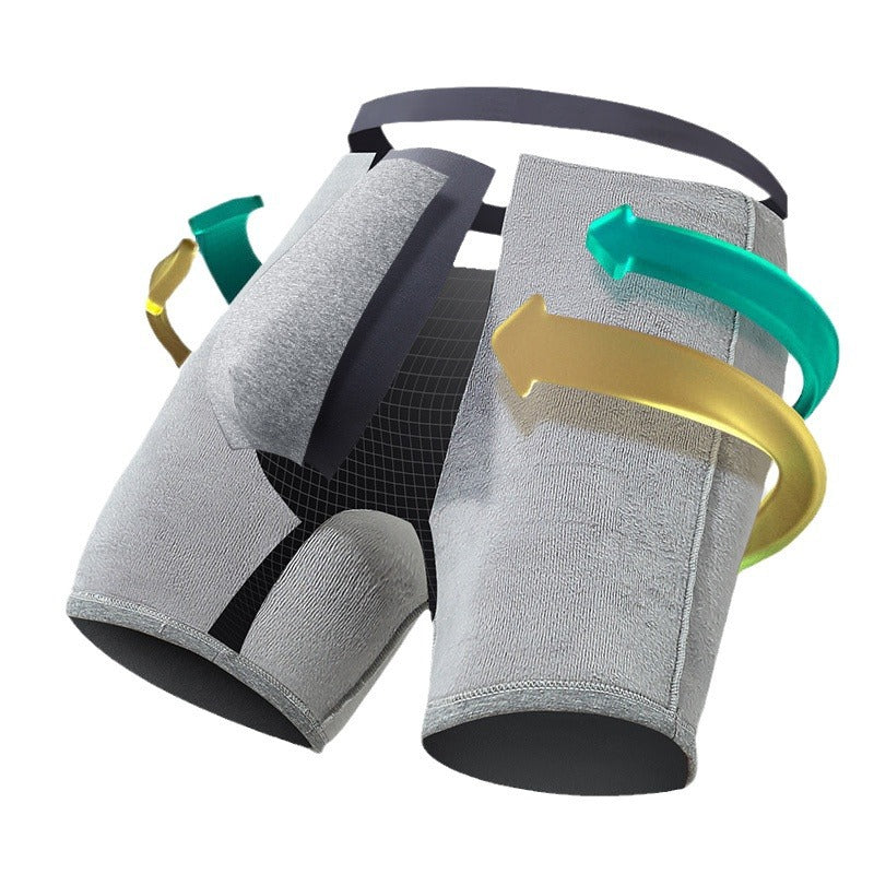 Fleece-lined Thickend Anti-wear Leg Lengthened Autumn And Winter Middle-aged And Elderly Boxers