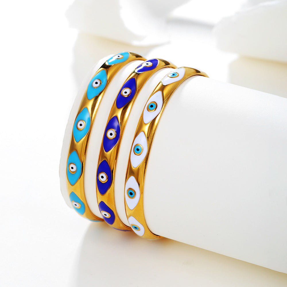 INS Style Fashion Retro Titanium Steel Open-ended Bracelet
