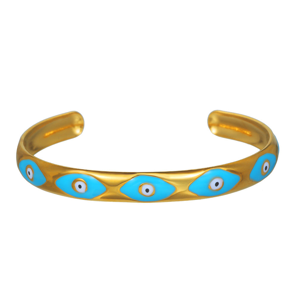 INS Style Fashion Retro Titanium Steel Open-ended Bracelet