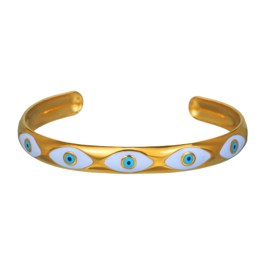 INS Style Fashion Retro Titanium Steel Open-ended Bracelet