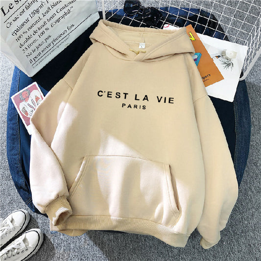 Women's Letter Printed Hoodie Coat